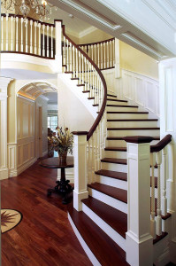 Fitts Sheraton Twisted Balusters - Custom Box Newel (Not Fitts).JPG